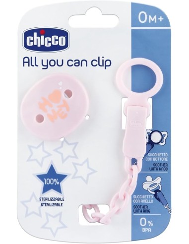 Chicco All You Can Clip - Catenella Portaciuccio Morbida Rosa per Bambina | shopincasa.it