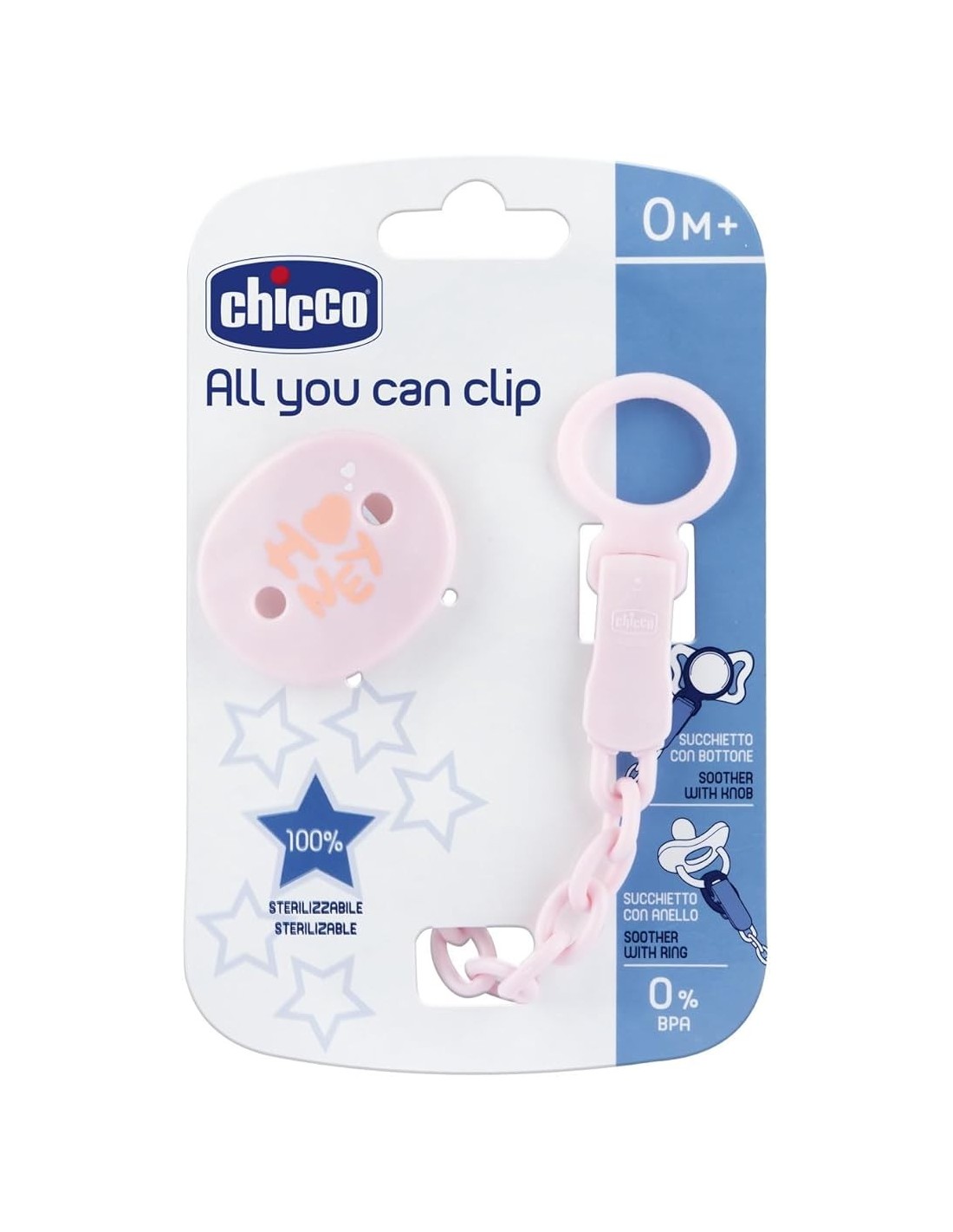 Chicco All You Can Clip - Catenella Portaciuccio Morbida Rosa per Bambina | shopincasa.it