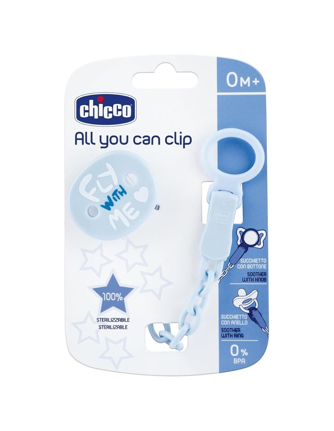 Chicco All You Can Clip - Catenella Portaciuccio Morbida Azzurro | shopincasa.it