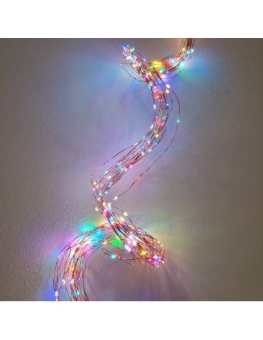 LUCI DI NATALE: vendita online Cascata H200cm 640 Microled Multiflash RGB | Decorazione Natalizia con 16 Stringhe in offerta