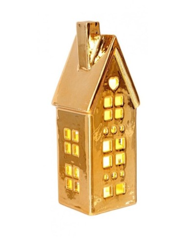 CASETTA 0523083 DICKENS ORO CON LED 5X5X13CM