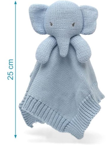 KIOKIDS Doudou Elefante Azzurro 25 cm - Peluche Morbido per Bambini