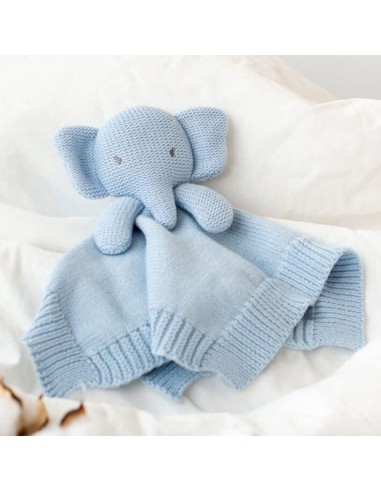 KIOKIDS Doudou Elefante Azzurro 25 cm - Peluche Morbido per Bambini