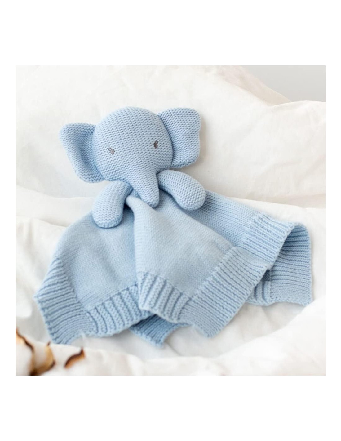 KIOKIDS Doudou Elefante Azzurro 25 cm - Peluche Morbido per Bambini