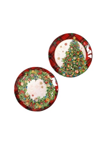 SOTTOPIATTI: vendita online Set 2 Piattini Brandani Christmas - Decori Assortiti in Melamina in offerta