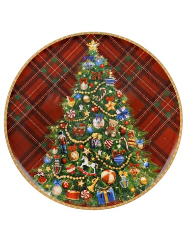 PORCELLANE: vendita online Piatto da Portata Brandani Christmas Tartan – Eleganza in Porcellana per le Festività in offerta