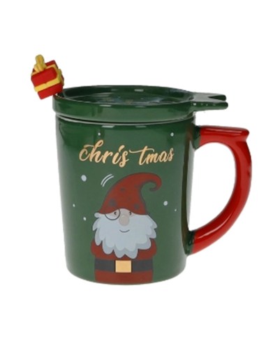 PORCELLANE: vendita online Brandani Mug con Tappo Verde e Cucchiaino Regalo Gold – La Magia di Natale a Casa Tua in offerta