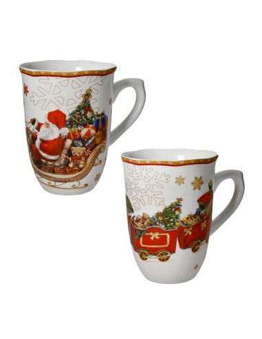 PORCELLANE: vendita online Set 2 Mug Brandani Christmas – Porcellana Decorata per le Festività in offerta