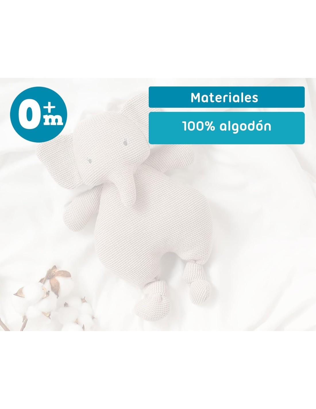 Kiokids Peluche Elefante in Cotone Grigio 33 cm | shopincasa.it