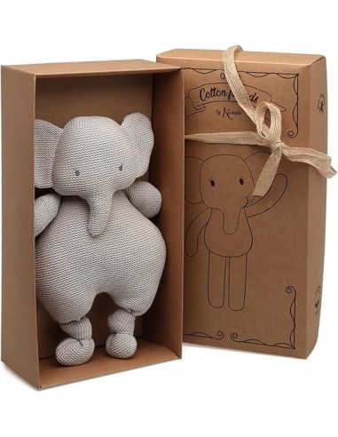 Kiokids Peluche Elefante in Cotone Grigio 33 cm | shopincasa.it