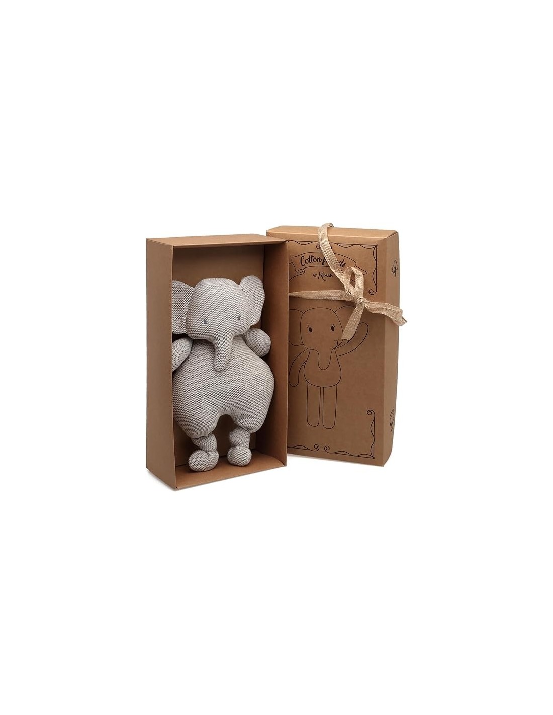 Kiokids Peluche Elefante in Cotone Grigio 33 cm | shopincasa.it