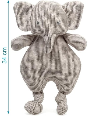 Kiokids Peluche Elefante in Cotone Grigio 33 cm | shopincasa.it