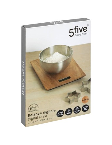 BILANCE DA CUCINA: vendita online Bilancia cucina digitale 5 kg Harmony, L. 21,5 x l. 15 x h. 2 cm, compatta e precisa per og...