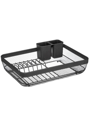 ACCESSORI LAVELLO: vendita online Scolapiatti Maya in Metallo Nero, Organizzatore Cucina 43x32x13,5 cm, Scolapiatti in Metall...