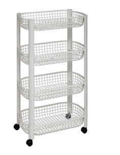 CARRELLI E MENSOLE: vendita online Carrello 4 Piani Bianco, Pratico e Compatto, Dimensioni 46,5 x 26 x 78,8 cm in offerta