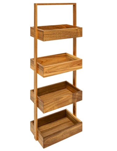 MENSOLE E SCAFFALI: vendita online Scaffale Acacia 4 Livelli, 88x26,8x16 cm, Elegante e Funzionale per Ogni Ambiente in offerta