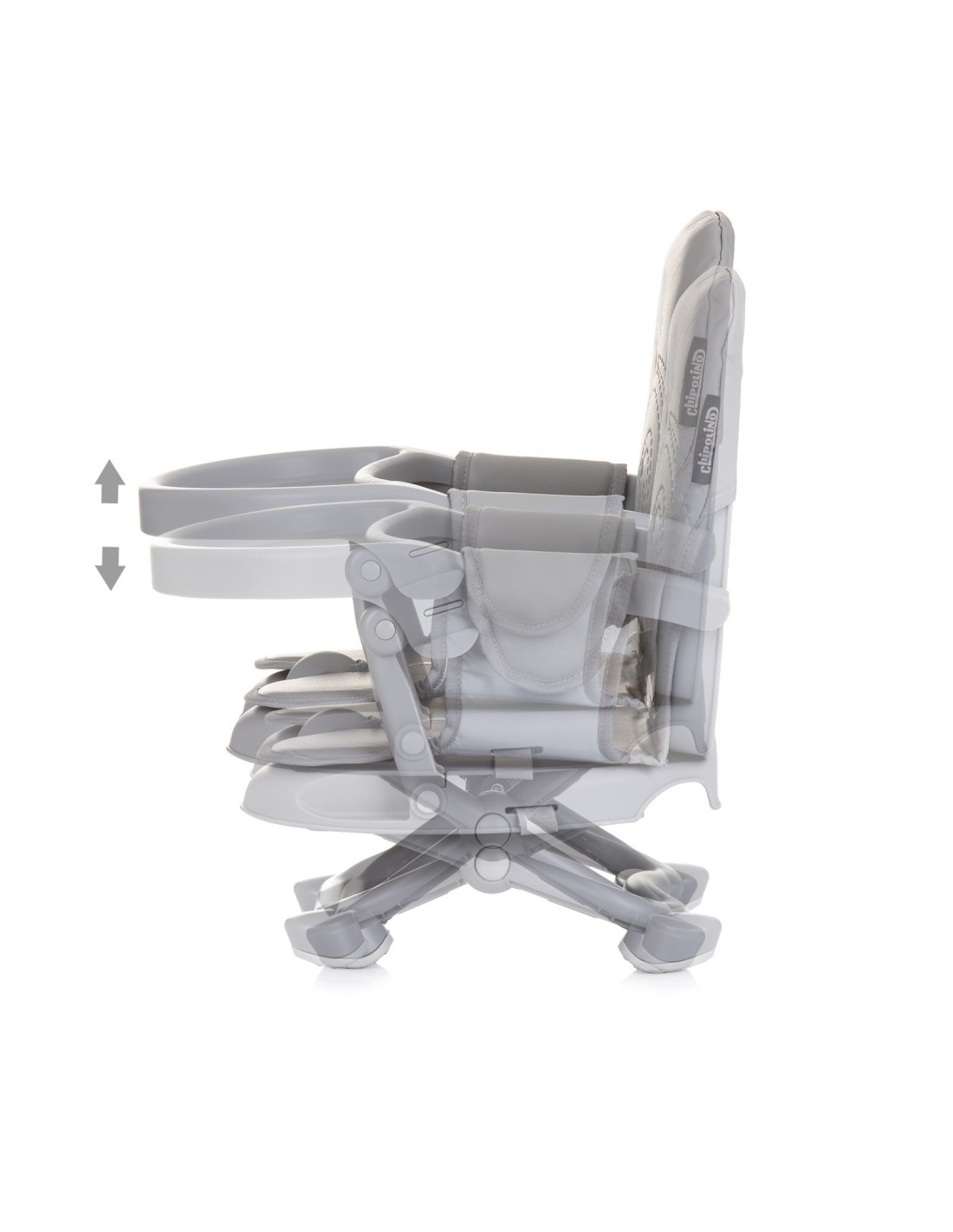 Seggiolone Chipolino Seggiolino lollipop - Booster Seat Pieghevole e Staccabile, Grigio Chiaro | shopincasa.it