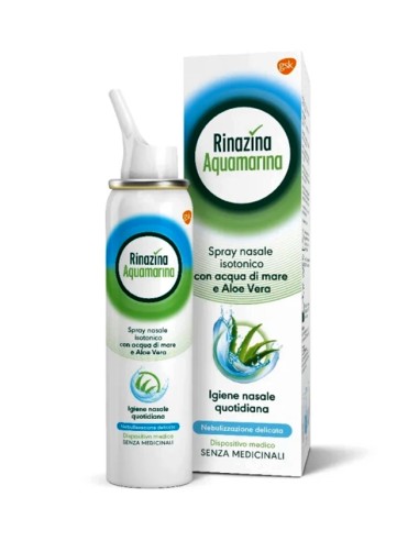 Rinazina Aquamarina Isotonica Aloe Spray 100 ml per Igiene Nasale - shopincasa.it