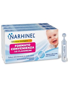 Narhinel Soluzione Fisiologica MAXI FORMATO - 120 Flaconcini per Lavaggi Nasali | shopincasa.it