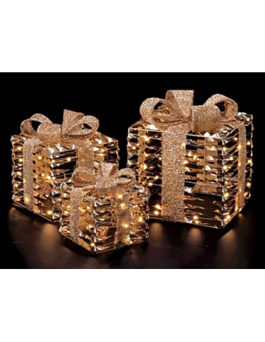 PACCO REGALO 106535 3 MIS CON LUCI LED 20X25X30CM