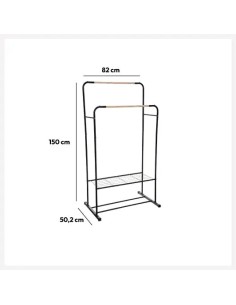 APPENDIABITI: vendita online Appendiabiti doppio Artemis, dimensioni L. 80 x P. 50 x H. 150 cm, pratico e funzionale, peso 3,...