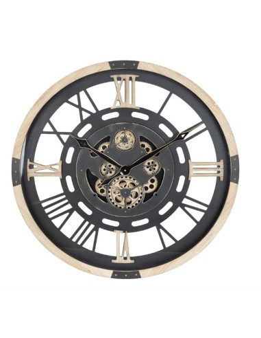 OROLOGI: vendita online Orologio Industriale Nero Atmosphera D80cm, Design a Ingranaggi in Metallo e Legno con Numeri Romani ...