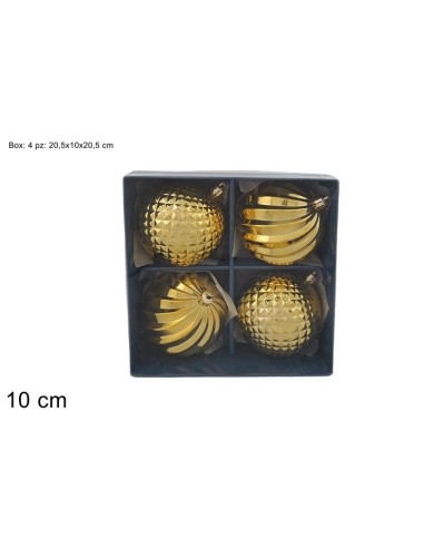 PALLE 10CM SET 4PZ ORO IN BOX