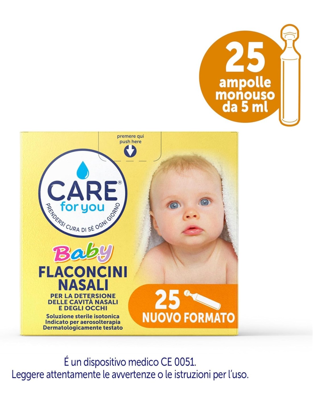 Flaconcini Nasali Baby CARE for you - Lavaggio Nasale per Neonati e Bambini