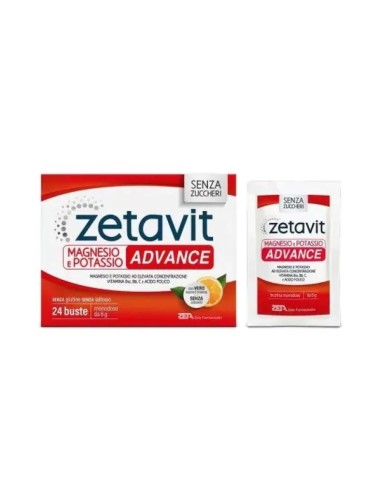 Magnesio e Potassio Advance Zetavit 24 Bustine - Integratore con Vitamine B12, B6, e Acido Folico | ShopInCasa.it