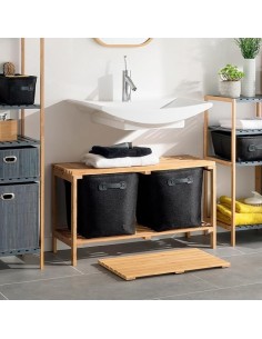 ACCESSORI BAGNO: vendita online Grata a Doghe in Bambù Naturale, 53x36 cm, Design Versatile, Sostenibile, Resistente in offerta