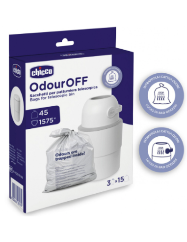 Odour OFF Mangiapannolini Telescopico Chicco - Anti-Odore e Ecologico