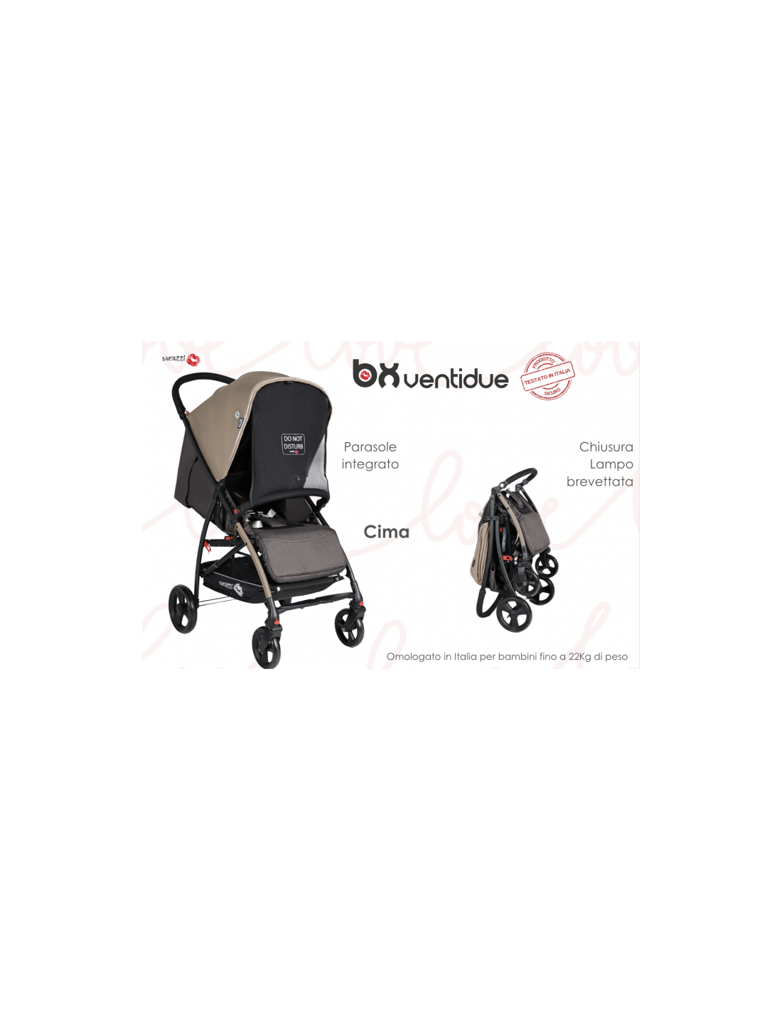 Passeggino Baciuzzi BX22 Cima – Compatto, Traspirante, Accessori Inclusi