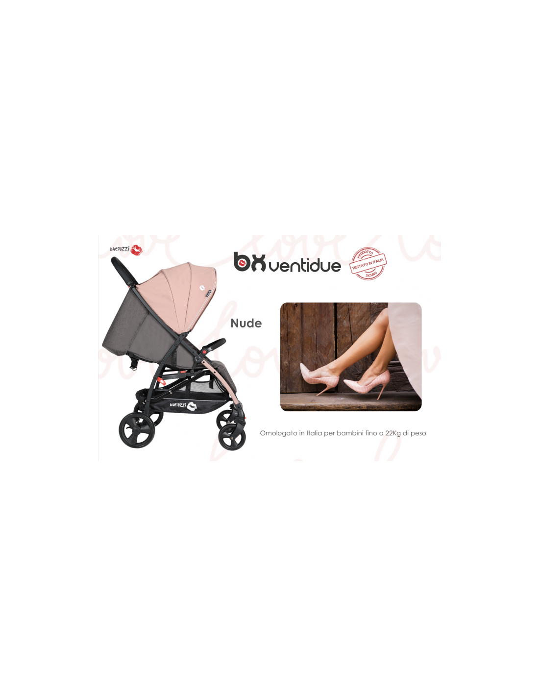 Passeggino Baciuzzi BX 22 Nude – Super Leggero, Traspirante e Full Optional