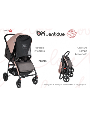 Passeggino Baciuzzi BX 22 Nude – Super Leggero, Traspirante e Full Optional