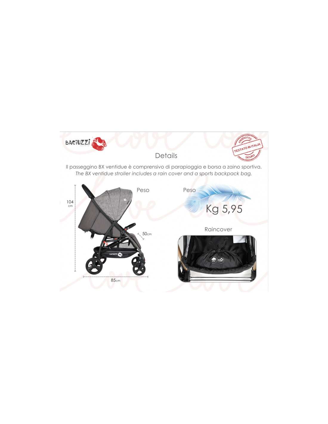 Baciuzzi BX 22: Passeggino Leggero, Sicuro e Full Optional-shopincasa