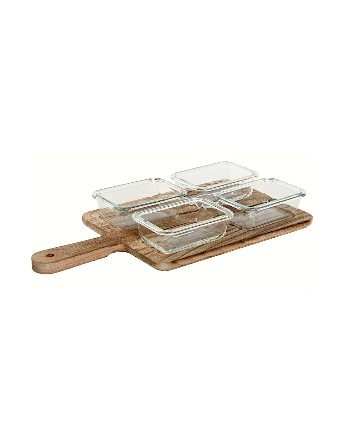 SET APERITIVO 5PZ PC212549 VETRO/LEGNO 39X20X5CM