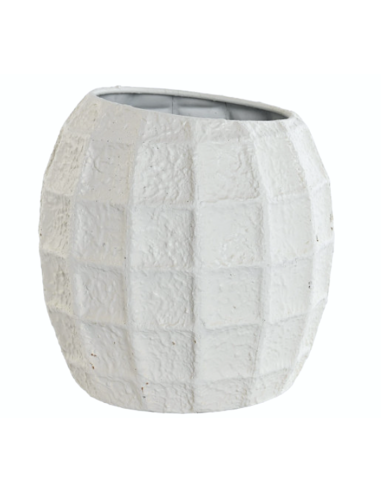 VASO JR217436 METALLO 22X22X21CM BIANCO