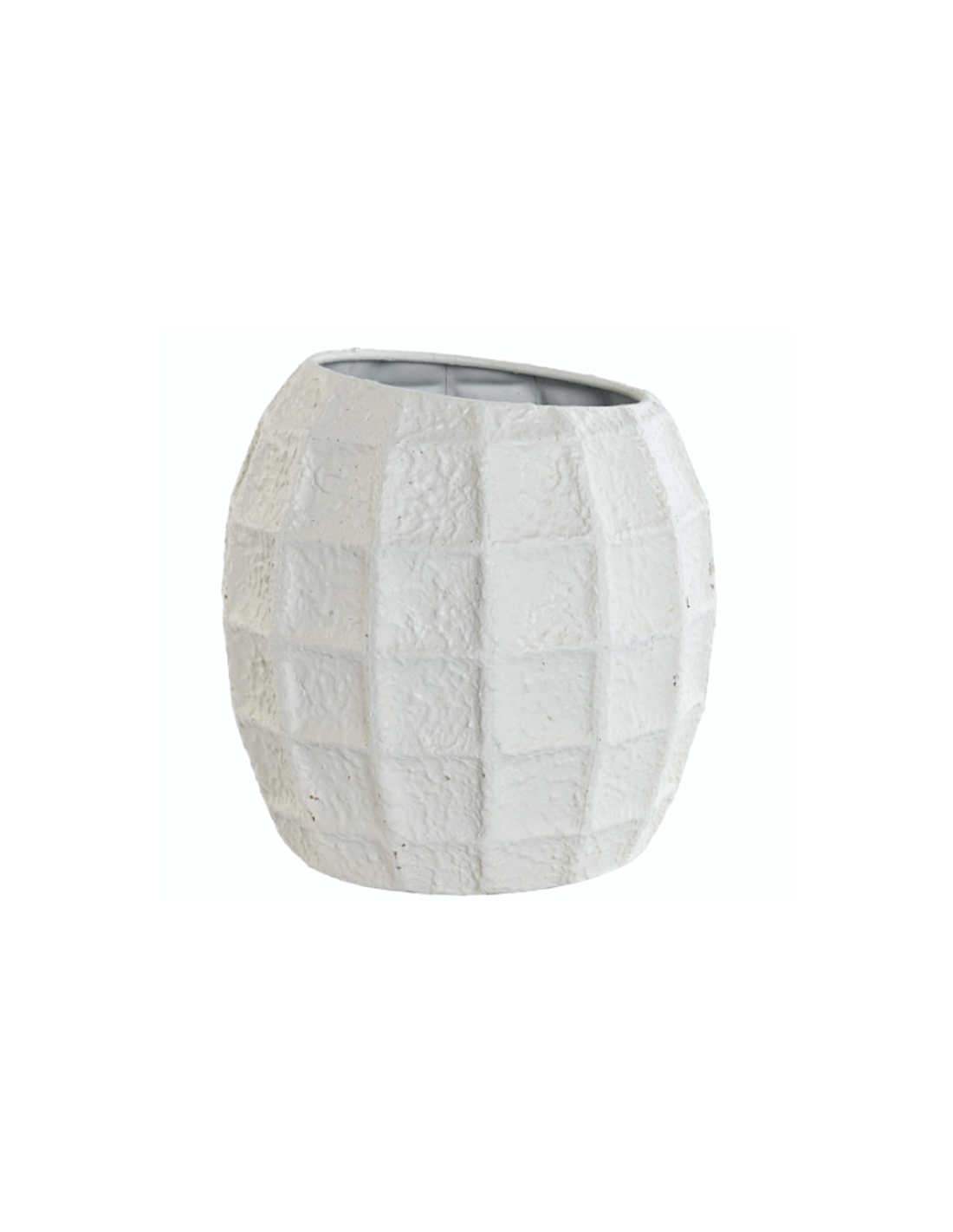 VASO JR217436 METALLO 22X22X21CM BIANCO