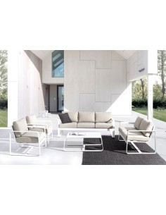 TAVOLI: vendita online Tavolino Merrigan 105x62 Bianco, Tavolino Moderno in Alluminio Verniciato per Interno ed Esterno in of...