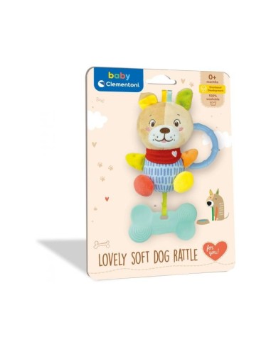 Clementoni 17443 Lovely Dog Soft Rattle: Sonaglino morbido peluche per neonati - Shopincasa