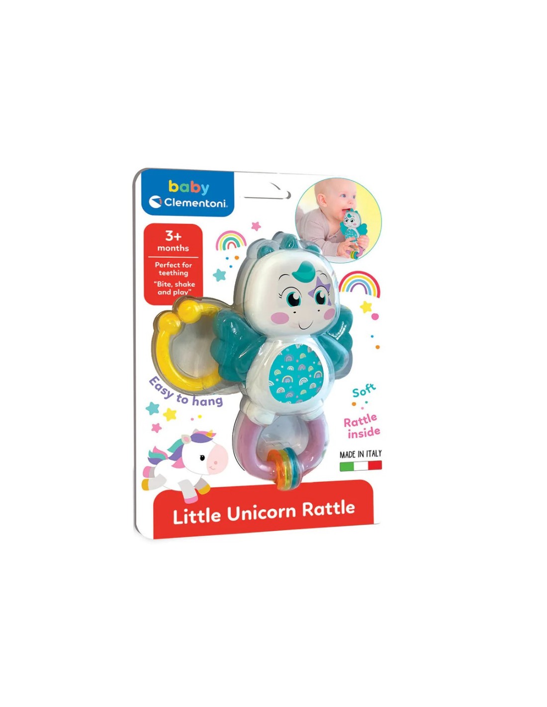 Little Unicorn Sonaglio Rattle - Giocattolo Multisensoriale per Bambini - Shopincasa