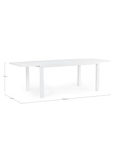 TAVOLI: vendita online Tavolo alluminio Hilde 160-240x90 bianco, tavolo allungabile, tavolo moderno in offerta