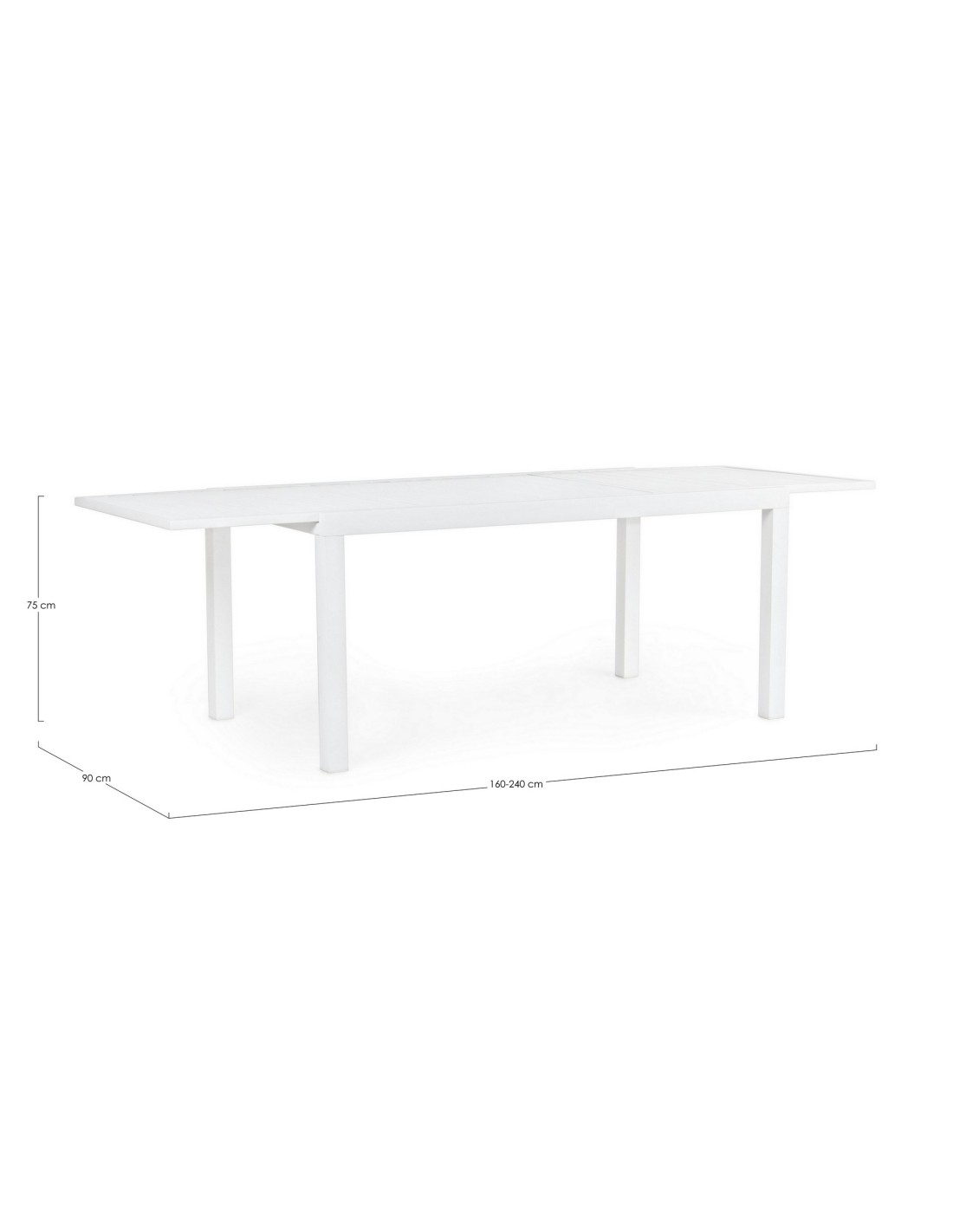 TAVOLI: vendita online Tavolo alluminio Hilde 160-240x90 bianco, tavolo allungabile, tavolo moderno in offerta