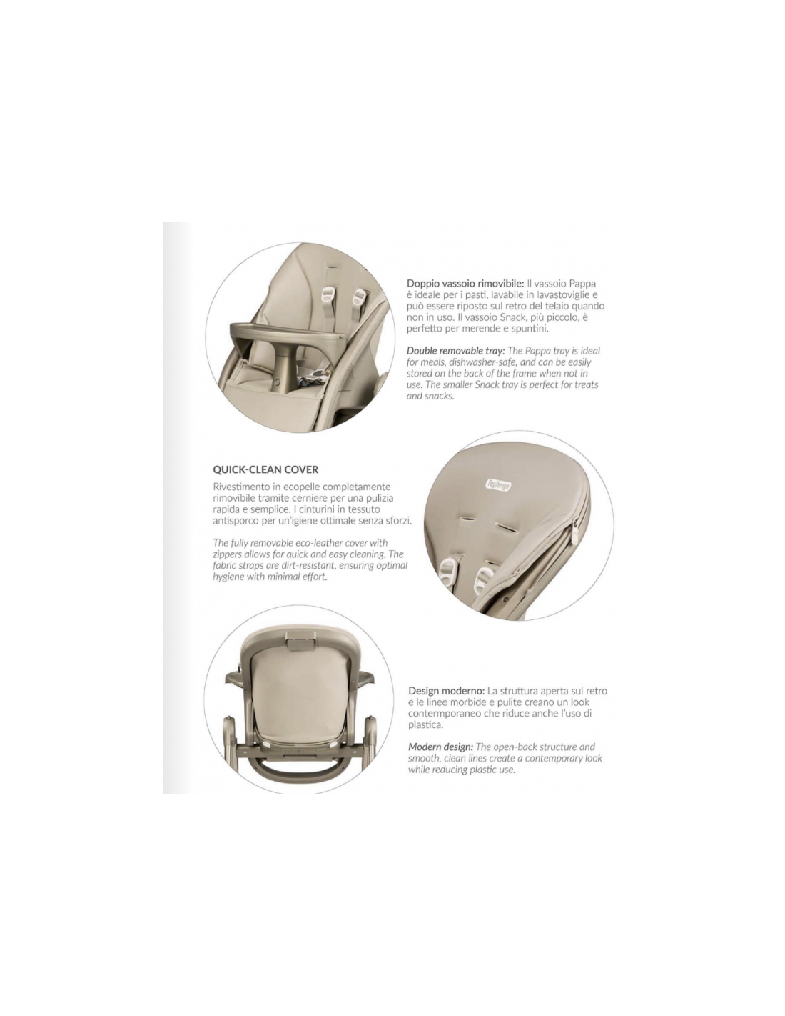 Seggiolone Peg Perego Living Sage - Comfort e Design Moderno