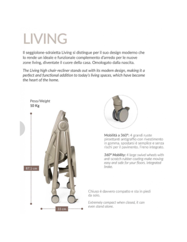 Seggiolone Peg Perego Living Sage - Comfort e Design Moderno