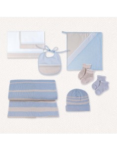 Set Corredino Completo Stripe Azzurro | 7 Pezzi - Shopincasa.it