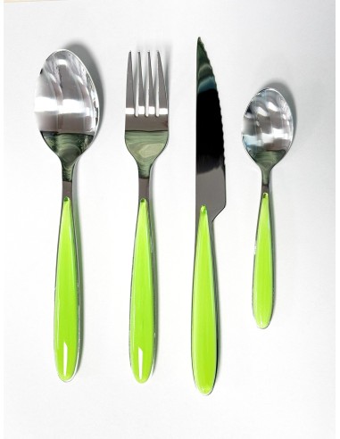 SERVIZI DI POSATE: vendita online Servizio posate Elegance 24 pezzi, acciaio inox verde, set elegante, moderno, per cene e pr...