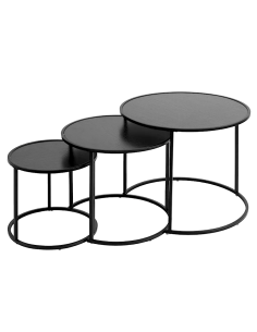 SET 3 TAVOLINI 205800 NOAN NERO METALLO/MDF