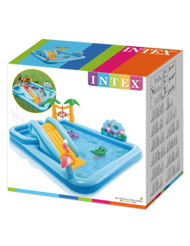 GONFIABILI: vendita online Playcenter Jungle Intex 244x198x71 cm Piscina Gonfiabile con Scivolo e Giochi per Bambini in offerta