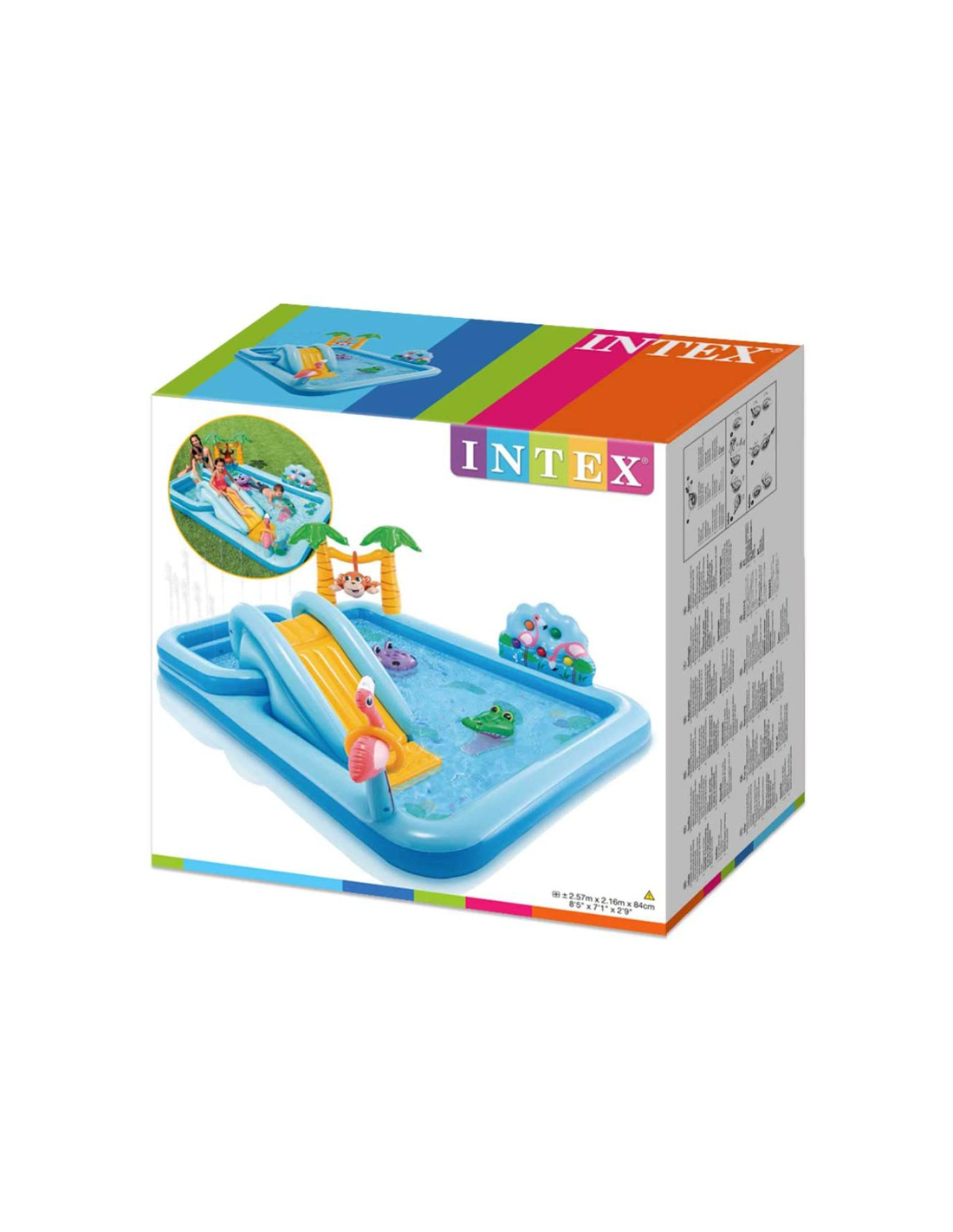 GONFIABILI: vendita online Playcenter Jungle Intex 244x198x71 cm Piscina Gonfiabile con Scivolo e Giochi per Bambini in offerta